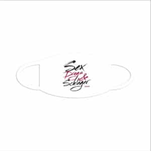 Stoffmaske Sex Drugs Schlager weiss