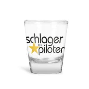 Schnapsglas Schlagerpiloten Logo schwarz