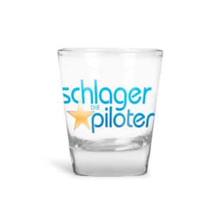 Schnapsglas Schlagerpiloten logo blau