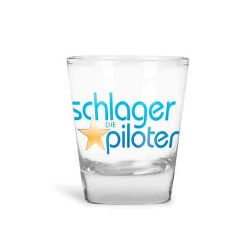 Schnapsglas Schlagerpiloten logo blau