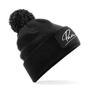 Mütze Pauline schwarz mit Bommel