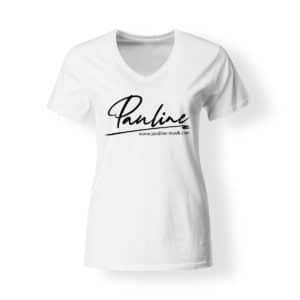 T-Shirt V-Neck Damen Pauline weiss