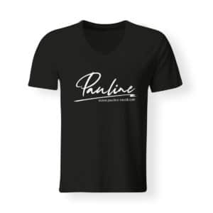 T-Shirt V-Neck Herren Pauline schwarz