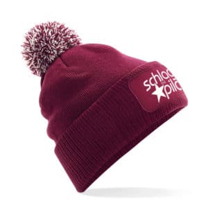 Die Schlagerpiloten Mütze burgundy mit bommel