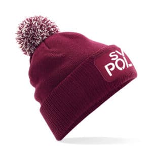 Mütze Sven Polenz burgundy mit Bommel
