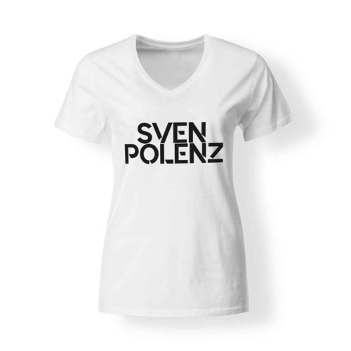 T-Shirt Damen V-Neck Sven Polenz weiß