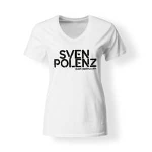 T-Shirt Damen V-Neck Sven Polenz weiß