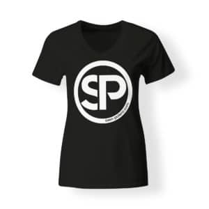 T-Shirt Damen V-Neck Sven Polenz schwarz