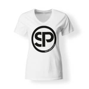 T-Shirt Damen V-Neck Sven Polenz weiß