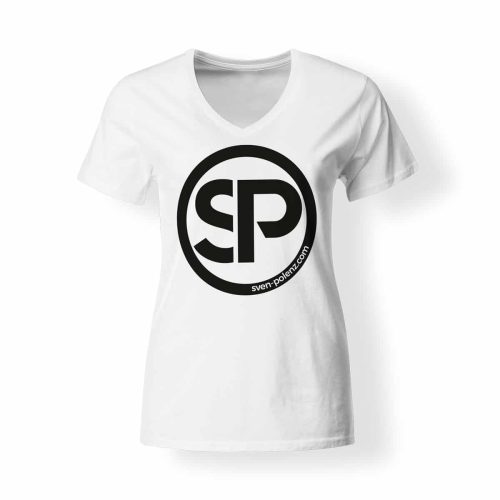 T-Shirt Damen V-Neck Sven Polenz weiß
