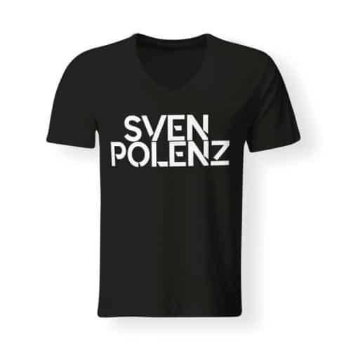 T-Shirt Herren V-Neck Sven Polenz schwarz