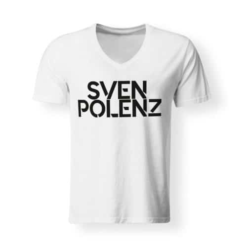 T-Shirt Herren V-Neck Sven Polenz weiß