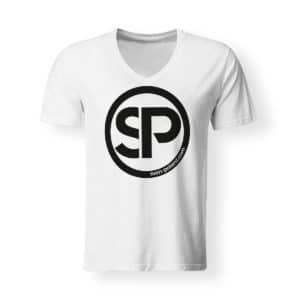 T-Shirt Herren V-Neck Sven Polenz weiß