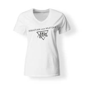 Sebastian von Mletzko T-Shirt Damen V-Neck weiss