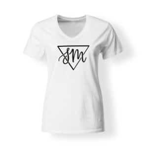 Sebastian von Mletzko T-Shirt Damen V-Neck weiss