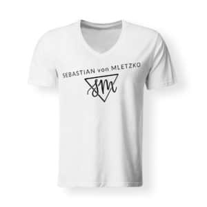 Sebastian von Mletzko T-Shirt Herren V Neck weiss