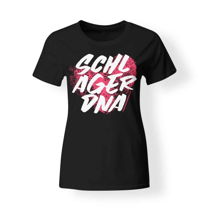 T-Shirt Damen Schlager DNA schwarz