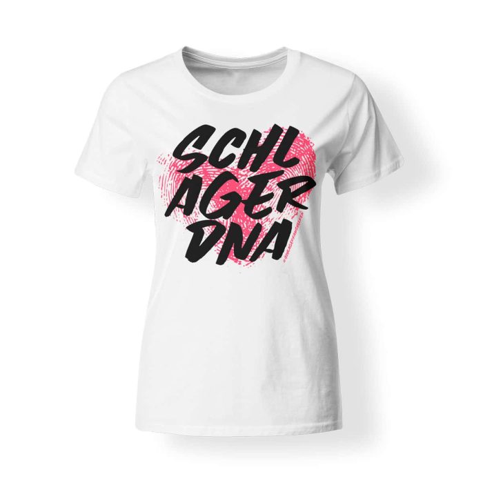 T-Shirt Damen Schlager DNA weiß