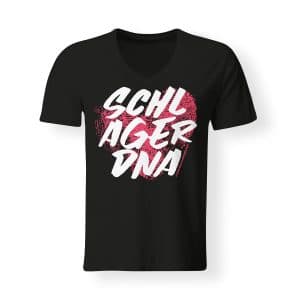 T-Shirt V-Neck Schlager DNA schwarz