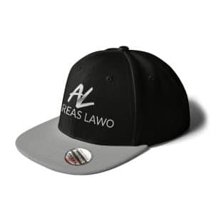 Andreas Lawo Cap Snapback grau schwarz Logo
