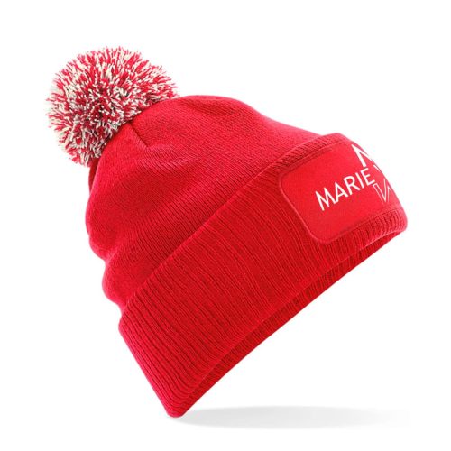 Mütze mit Bommel Marie Winter rot