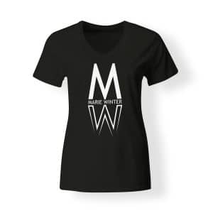 Marie Winter Damen T-Shirt V-Neck schwarz