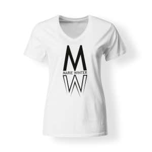 Marie Winter Damen T-Shirt V-Neck weiß