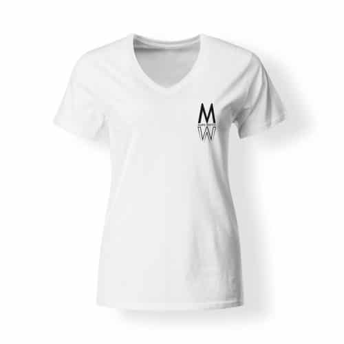 Marie Winter Damen T-Shirt V-Neck weiß