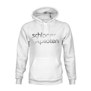 Schlagerpiloten Hoodie Unisex weiß silber