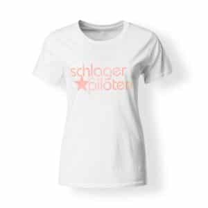 Schlagerpiloten T-Shirt Damen weiß-rosegold