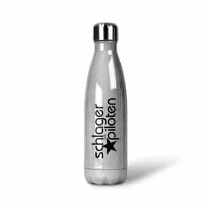 thermosflasche 500ml schlagerpiloten silber edelstahl logo