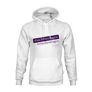 Hoodie Unisex Misha Kovar Nichtverzagenkrönchentragen weiß
