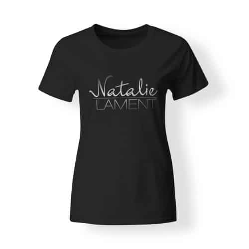 Damen T-Shirt Natalie Lament Logo schwarz