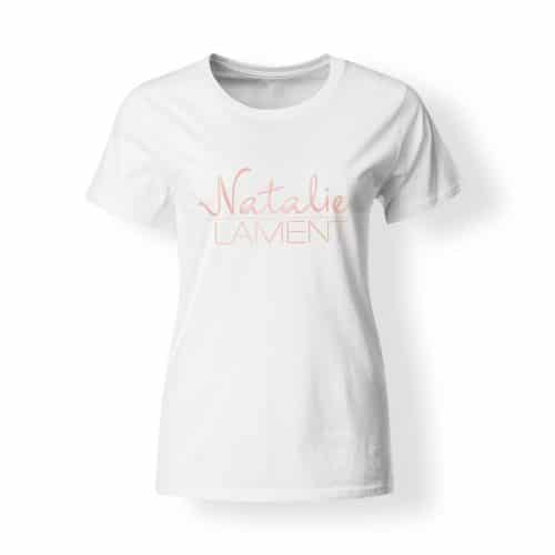 Damen T-Shirt Natalie Lament Logo weiß