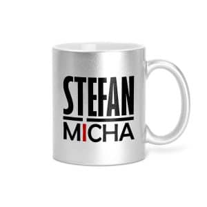 Tasse Stefan Micha Silber Glitzer