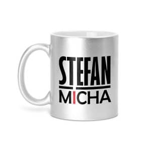 Tasse Stefan Micha Silber Glitzer