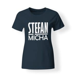 T-Shirt Damen Stefan Micha Logo navy