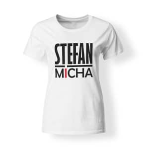 T-Shirt Damen Stefan Micha Logo weiß