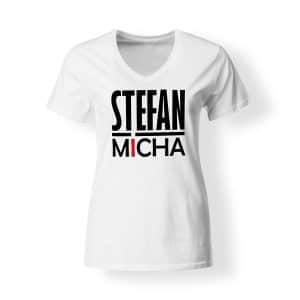 T-Shirt Damen Stefan Micha Logo weiß