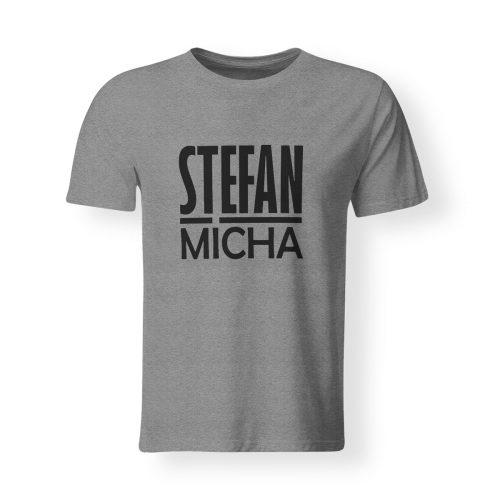 T-Shirt Herren Stefan Micha Logo grau