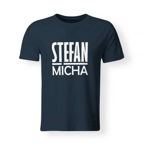 T-Shirt Herren Stefan Micha Logo navy