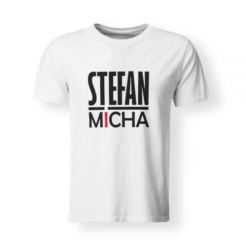 T-Shirt Herren Stefan Micha Logo weiß