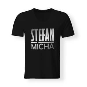 T-Shirt Herren Stefan Micha Logo schwarz