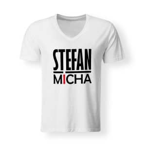 T-Shirt Herren Stefan Micha Logo weiß
