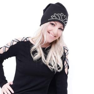 Beanie Misha Kovar Glitzer Original schwarz
