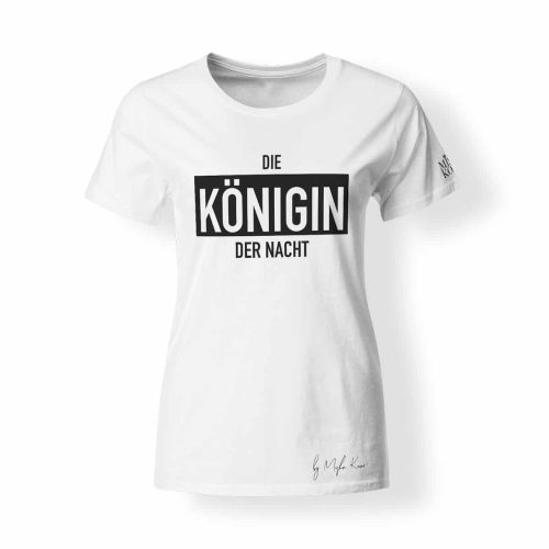 Misha Kovar T-Shirt Damen Königin der Nacht Logo weiß
