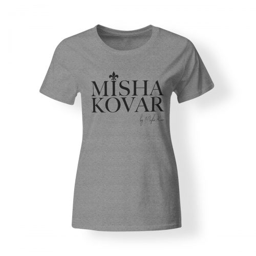 Misha Kovar T-Shirt Damen Logo grau