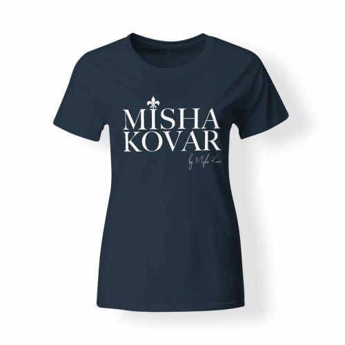Misha Kovar T-Shirt Damen Logo navy