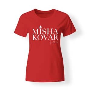 Misha Kovar T-Shirt Damen Logo rot