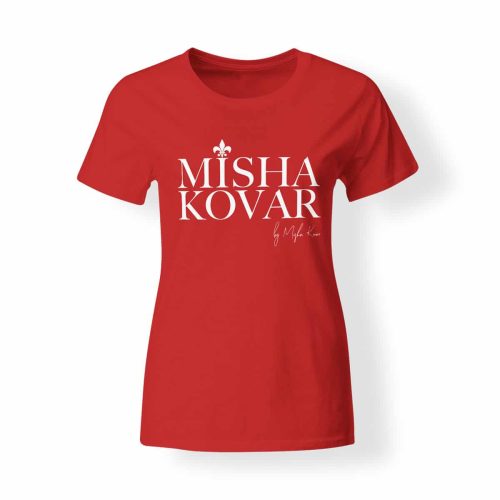 Misha Kovar T-Shirt Damen Logo rot